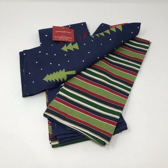 Holiday Reindeer Kitchen Towels 2pk Set/Lot of 2 - Picture 2 of 4